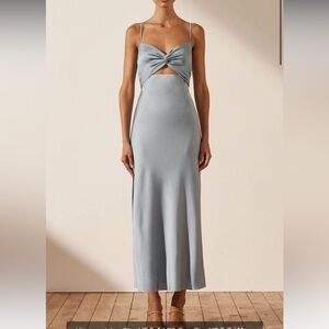 Shona Joy Luxe Twist Front Sleeveless Midi Dress - Azure